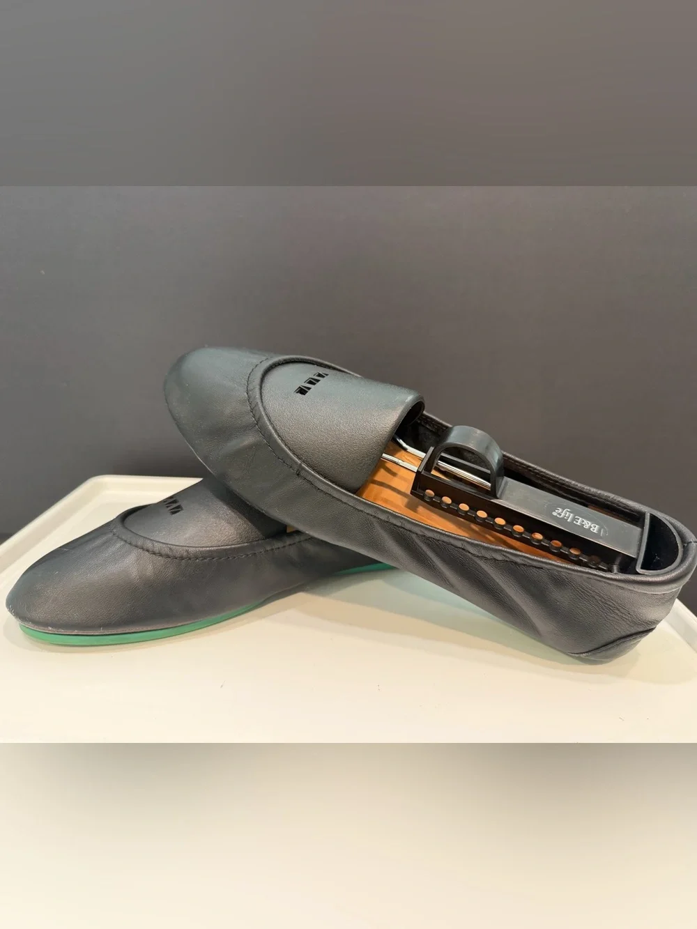 Tieks Matte Black Leather Ballet Flats — Size 7